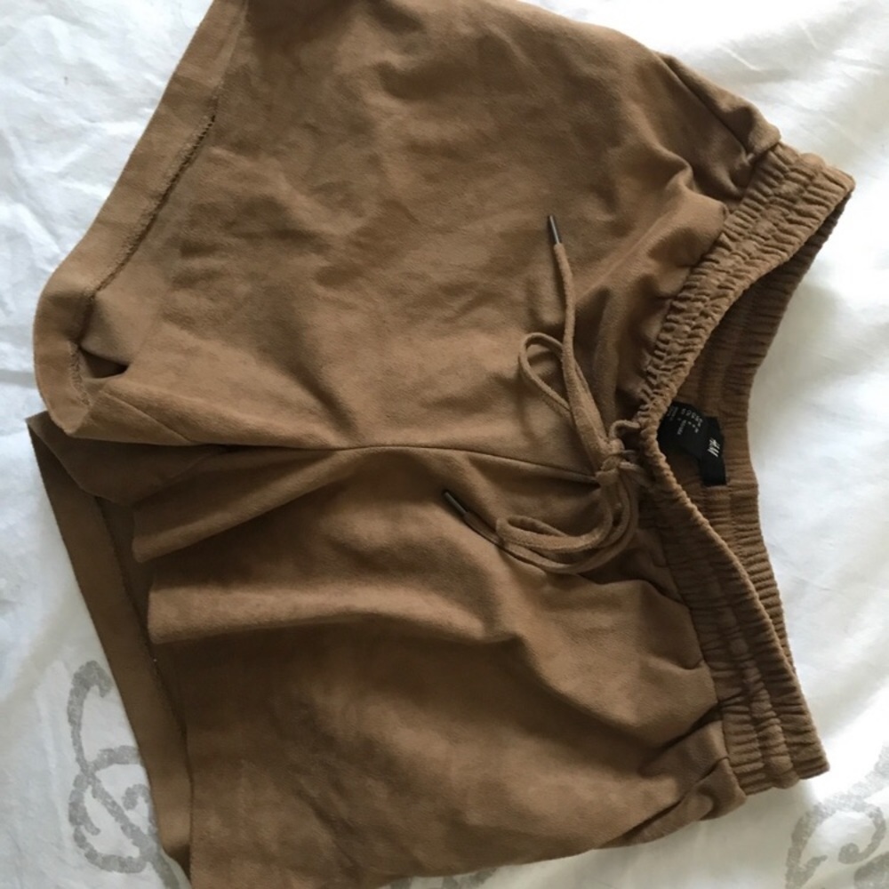 tan suede HM shorts